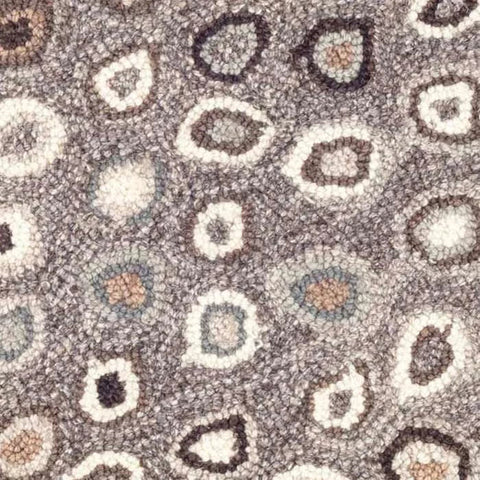 Cat's Paw Hand Micro Hooked Wool Rug Swatch | Grey