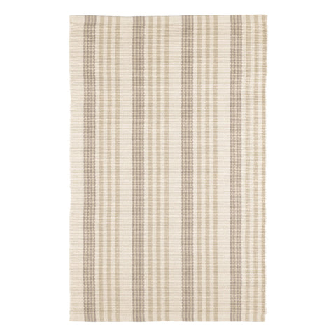 Putney Stripe Ivory Handwoven Cotton Rug