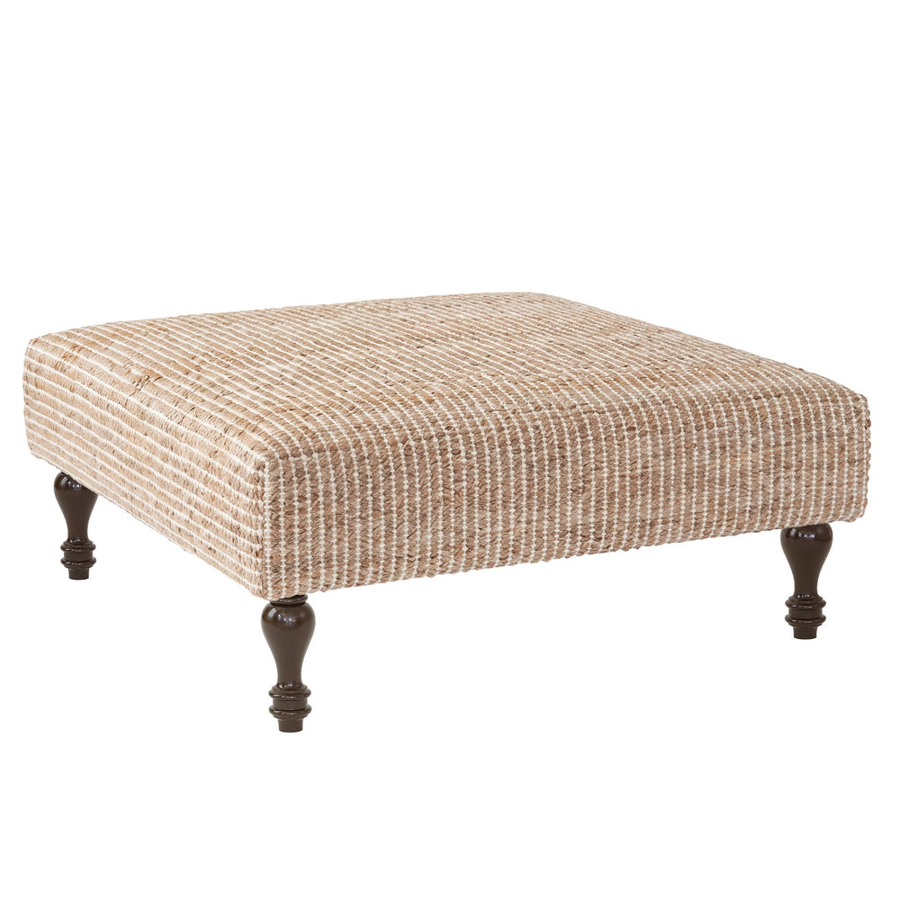 Gridwork Rug Ottoman | Ivory