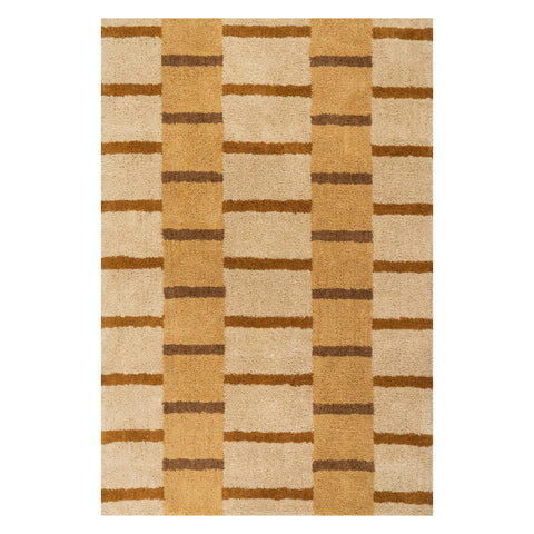 Saga Scandinavian Geometric Cotton Rug | Ivory