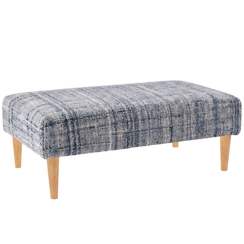 Harris Rug Ottoman | Blue/Ivory
