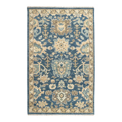 Camille Navy Hand Knotted Wool Rug