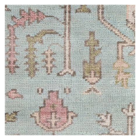 Athens Hand Knotted Wool Rug Swatch | Sky
