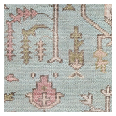 Athens Hand Knotted Wool Rug Swatch | Sky