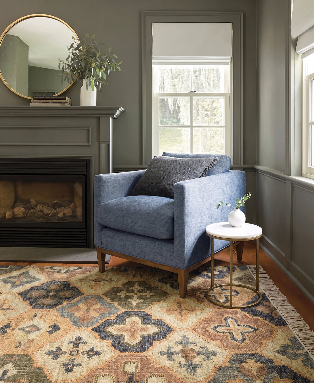 Pali Handwoven Jute Rug | Blue