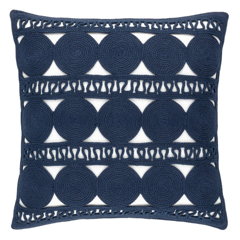 Round Turn Indoor/Outdoor Decorative Pillow | Navy