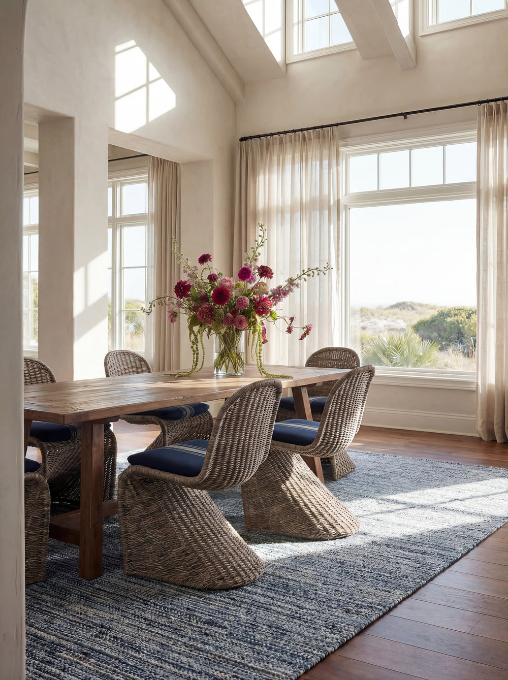 Bella Handwoven Wool Rug | Navy