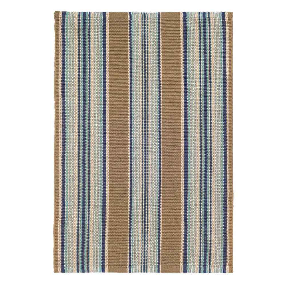 Heron Stripe Handwoven Indoor/Outdoor Rug | Blue