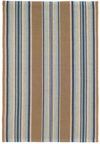 Heron Stripe Handwoven Indoor/Outdoor Rug | Blue