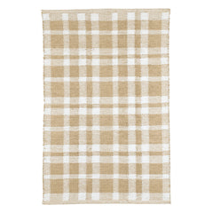 Tattersall Khaki Handwoven Indoor/Outdoor Rug