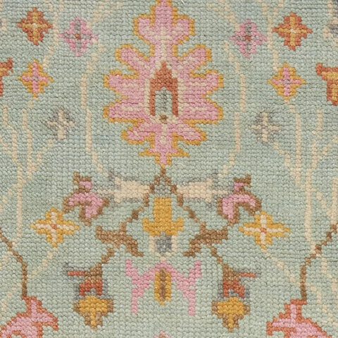 Mara Sky Hand Knotted Wool Rug Swatch